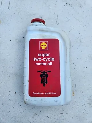 Shell Super 2-Cycle Motor Oil. Vintage 1 Quart. Advertising Empty Oil Can • $18