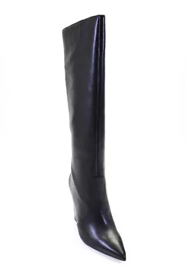 Michael Michael Kors Womens Black Leather Isra Wedge Heels Boots Shoes Size 10M • $124