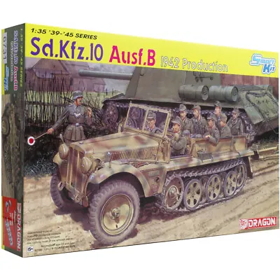 Dragon 1/35 Model Kit Sd.Kfz.10 Ausf.B Half Track 1942 Production Military • £58.99