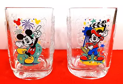McDonalds  2000  Mickey Mouse Drinking Glasses Walt Disney Set Of 2 • $12.95