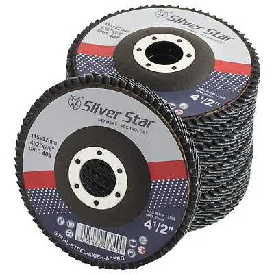 £11.99 • Buy 10 X Flap Disc Grinding Sanding Discs 115mm 4.5  40 60 80 120 Grit Angle Wheel