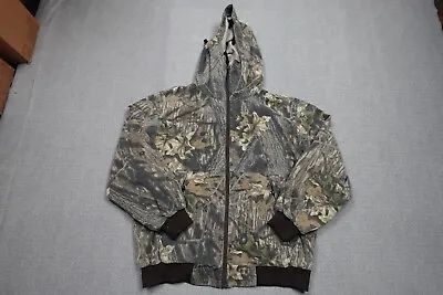 Cabelas Jacket Mens 2XL Brown Camo Woodland Outdoor Hunting Coat Hoody Outdoors • $39.97