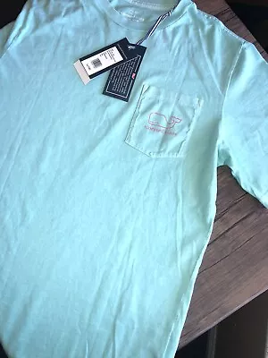 NWT Vineyard Vines Boys Large Vintage Whale Short Sleeve Pocket T-shirt Aqua • $16.50