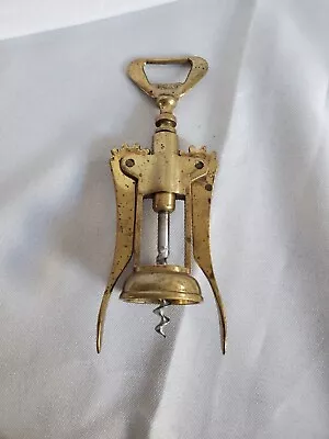 Vintage Brass Corkscrew Made In Italy Collectible Barware Retro  • $12