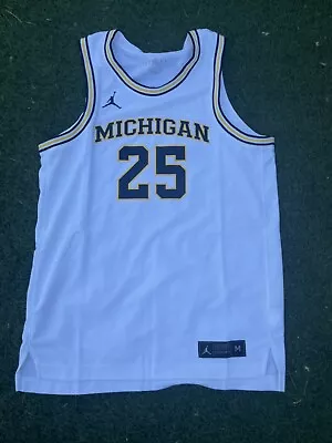 Nike Jordan Michigan Wolverines White #25  Basketball Jersey CD3152-101 Size M • $38