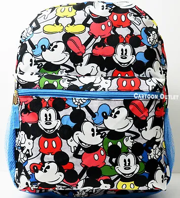 Disney Mickey Mouse School Backpack Large 16  Travel Bag All Over Art Print New • $23.70