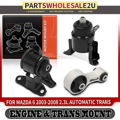 3x Engine Motor & Transmission Mount For Mazda 6 2006 2007 2008 L4 2.3L Sedan • $66.99