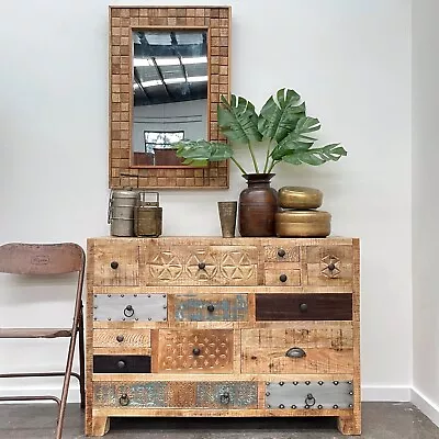 Vintage Industrial Scandinavian Timber Dresser Drawer Unit Storage Sideboard • $950