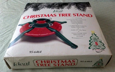 $10.99 • Buy NIB Vintage Christmas Tree Stand Ideal Holiday Traditions GREEN RED 95-6464