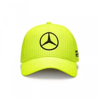 Mercedes AMG Petronas F1 Lewis Hamiilton Driver Baseball Cap Neon Yellow • £28