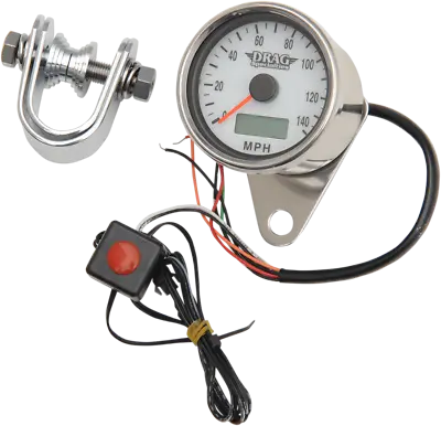 Drag Specialties White Face Speedo Electronic Motorcycle Speedometer For Harley • $139.95