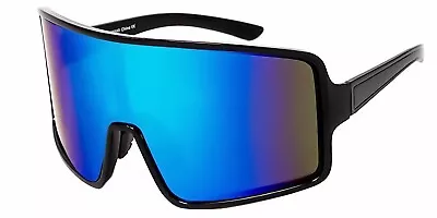 Oversized One Piece Blade Sports Shield Baseball Cycling Sunglasses Mirror 309RV • $9.95