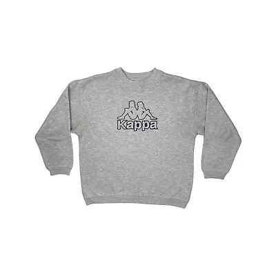 Vintage Kappa Crew Neck Jumper Mens Medium Grey 90's Sportswear Embroidered • £24.99