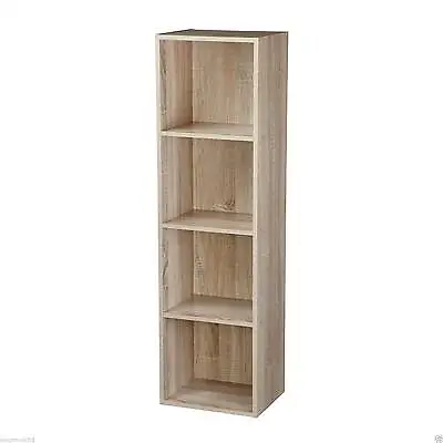 Cube 2 3 4 Tier Wooden Book Case Display Storage Shelving Unit Antique Oak • £22.99