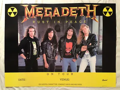 Megadeth 1990 Promo Poster Rust In Peace New Condition • $9.99