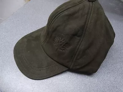 Nubuck Suade Soft Leather Adjustable Baseball Cap Olive • £20.95