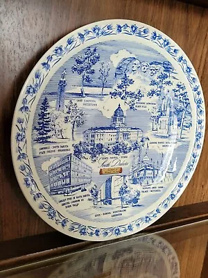 Vernon Kilns Transferware Plate Vtg South Dakota 1931-1958 • $50