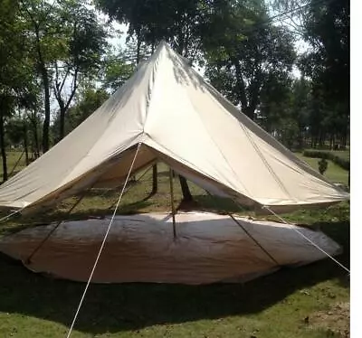5M 16ft Canvas Camping Bell Tent Outdoor Family Hiking Waterproof Cotton Tent • $508.72