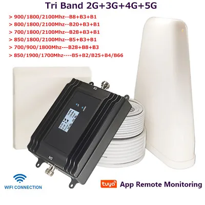 Cell Signal Booster Tri Band 3G 4G 5G GSM Repeater Amplifier Tuya App Monitoring • $127.87