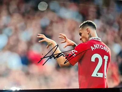 Antony Man Utd Hand Signed 12 X 8 Photo Manchester United Coa Exact Proof • £44.99