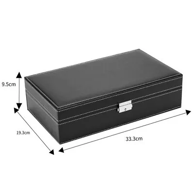 Jewelry Box 8 Slots Watch Organizer Storage Case With Lock And Mirror For Men Wo • $26.22