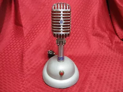 RARE Shure DY14A Dynamic Chrome Microphone AND S36 Stand Works 55s Elvis Style • $385