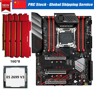 LGA 2011-3 X99 MR9D PLUS Motherboard Combo E5 2699 V3 CPU 128GB DDR4 2133MHz RAM • $440.86