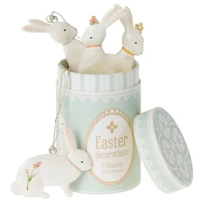 Maileg 5pcs Set Beautifully Decorated Bunnies Easter Bunny Ornaments • £57.84