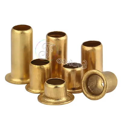 £2.90 • Buy Brass Hollow Tubular Rivets Eyelet Grommets 0.9/1.3/1.5/1.7/2/2.3/2.5/3/4/5/6mm