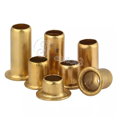 £2.90 • Buy Brass Hollow Tubular Rivets Eyelet Grommets 0.9/1.3/1.5/1.7/2/2.3/2.5/3/4/5/6mm