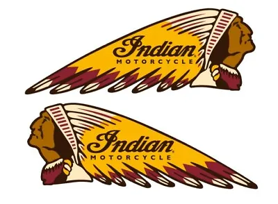 Indian Tank Vinyl Decals Gas Fuel Bike Sticker Emblem Left & Right Motorcycle • $91.05