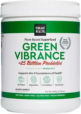 Vibrant Health Green Vibrance Powder - 60 Servings - 23.28 Ounces Exp. 06/2026! • $85.60
