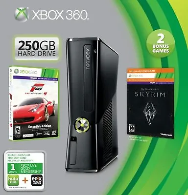 Xbox 360 250GB Holiday Value Bundle With Skyrim And Forza 4 Very Good 9Z • $207.30