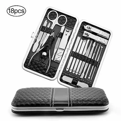 18PCS Manicure Kit Professional Pedicure Feet Nail Clipper Scissors Grooming Set • $10.89