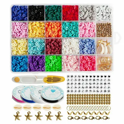 £9.98 • Buy 5000 Piece Clay Bead Jewellery Making Kit, Polymer Clay Bead Set Jewellery Kit