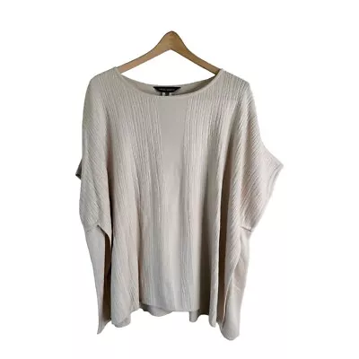 Ming Wang Cozy Knits Poncho Tunic Split Hem Sides Natural Beige Size L/XL • $29.50