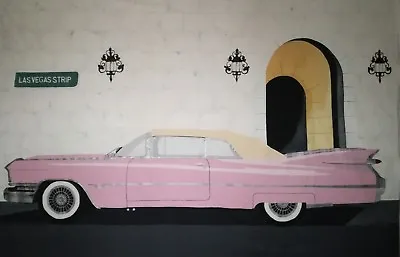 Handpainted Pink Cadillac Canvas Backdrop 8ft X 12ft. New And Bespoke • £450