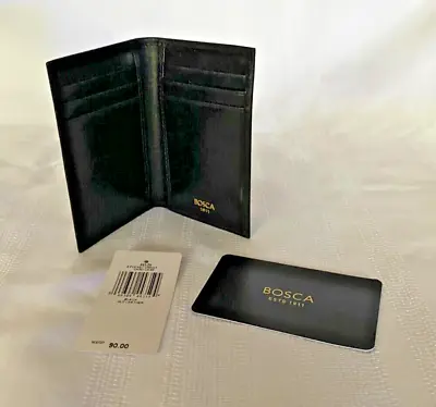 Bosca Black Old Leather 8 Pocket Credit Card Case NWT 443-59 MSRP $90 • $45.95