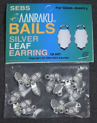 New Sealed 24 Pack AANRAKU Silver Plated Leaf Earring Bails • $15.50