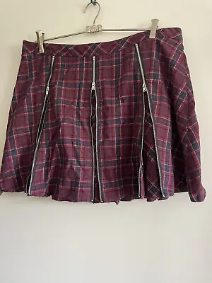16 Blackmilk Plaid Mulberry Zipper Skirt • $50