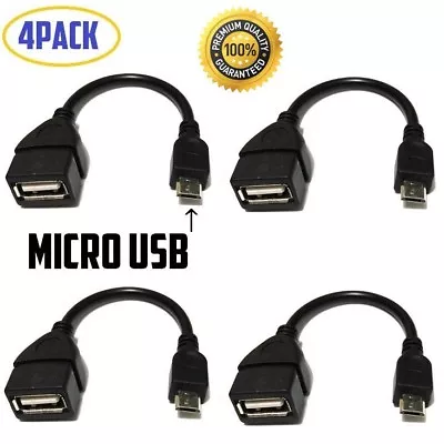 (4-pack) Premium Micro-USB Male To USB 2.0 Female Host OTG Adapter Cable - NEW • $6.99