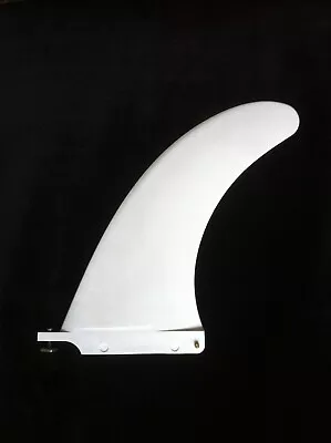 Surfboard Longboard Fin 10  White Dolphin Nylon + Free Screw & Bolt Sup Mal New! • £17.99