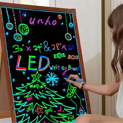 LED Message Writing Board Drawing Kids Restarant Cafe Menu Wall Mounted Sign • £19.93