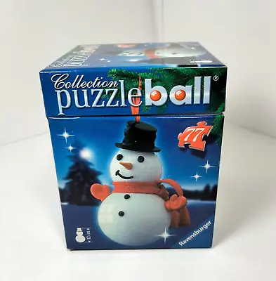 3D Puzzle Ball Cristmas Snowman  Ornament 77 Pices Ravensburger • $18