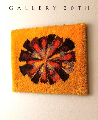 Mid Century Marvel! Modern Sunburst Tapestry! Orange Textile Abstract Wall Art • $600