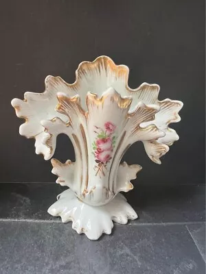 Vieux Paris Vase Antique Porcelain Hand Painted Spill Vase 6” Tall • $49