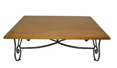 Ethan Allen Legacy Coffee Table Maple Iron Base #13-8320 #213 Russet 1998 • $595