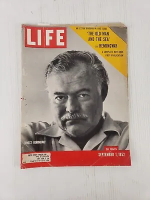 Life Magazine September 1 1952; Ernest Hemingway The Old Man And The Sea • $99.95