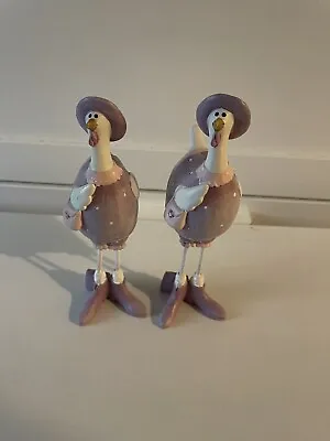 £2 • Buy Two Landon Tyler Handcrafted Standing Chickens Mauve Hats