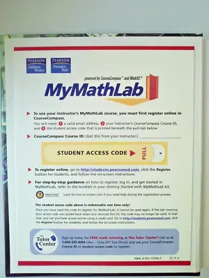 Pearson MyMathLab / MyStatLab Student Access Card 0201752697 • $23.99